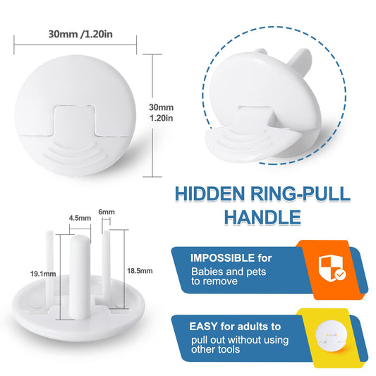 Outlet Covers Baby Proofing White -  38 Pack Plug Covers for Electrical Outlets, Child Proof Socket Covers, Baby Safety Products for Home, Office, Easy Insatllation, Protect Babies